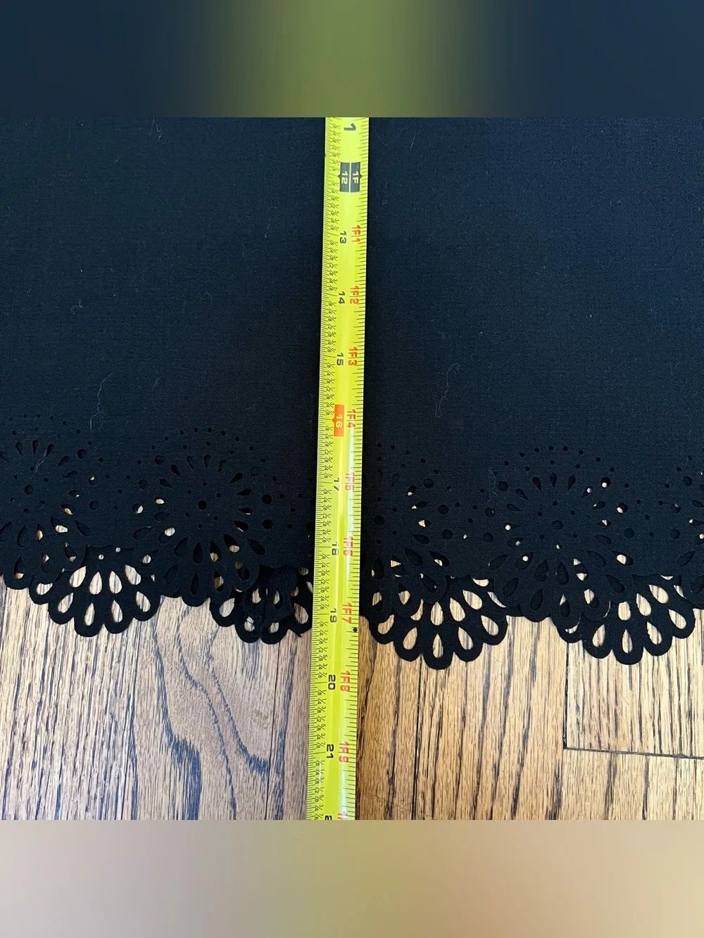 Loft Women's Size 12 PETITE Black A-line Skirt Cutout Floral Detail Career Work